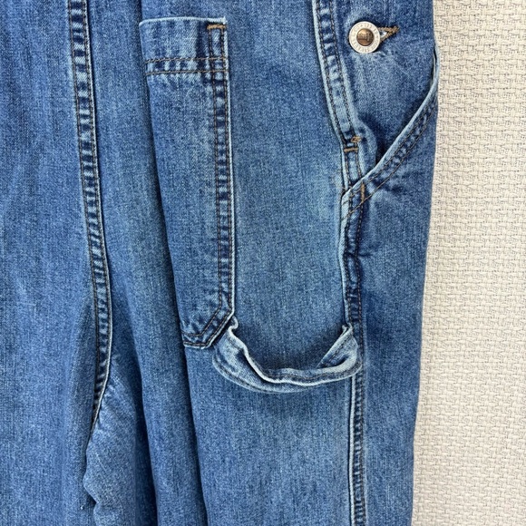 Vintage Y2K Levis Silver Tab Fits Men’s Size XL Blue Denim Baggy Overalls Faded - Picture 11 of 14